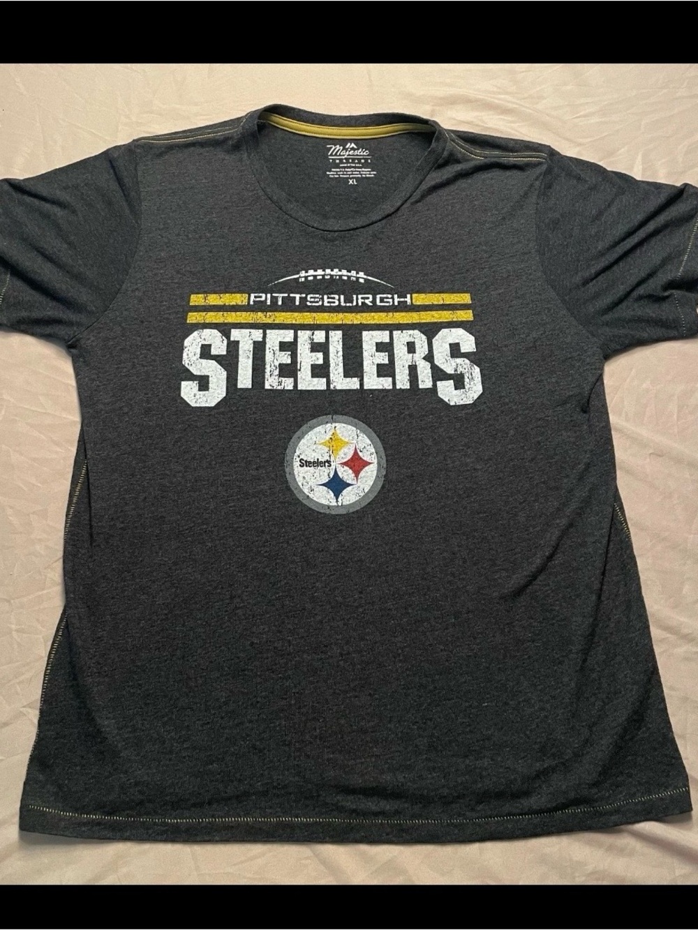 Majestic Threads NFL Pittsburgh Steelers Shirt Womens XL Short Sleeve